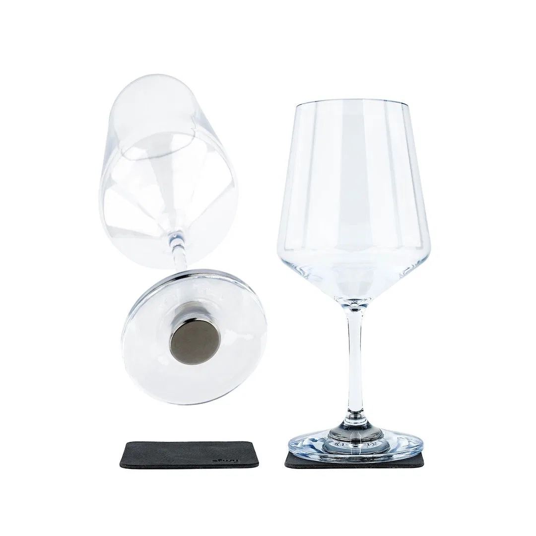 KO-WI-CL-2 – SILWY MAGNET Drinking Glass, Magnetic Wine Glass Clear Plastic 18.6 Ounce Capacity BPA Free Scratch- Res...